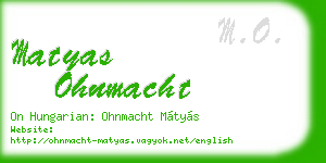 matyas ohnmacht business card